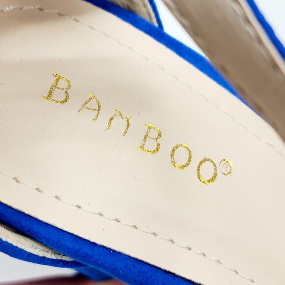 Bamboo Womens Blue High Heel Sandals Size 10 Open Toe Adjustable Strap - Picture 16 of 16